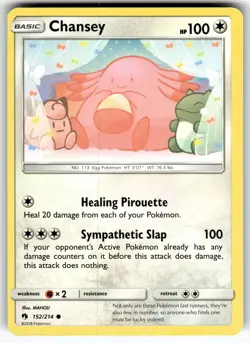 Chansey 152/214 SM - Lost Thunder LP Pokemon Card TCG - Image 1