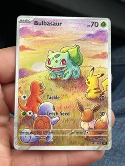 2/5 Bulbasaur - Fan Art Kanto Heroes Holo Mega Custom Evolutions Card #151 - Image 1