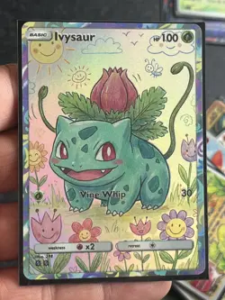 Ivysaur Fan Art Heroes Holo Mega Custom Evolutions Card #151 - Image 1