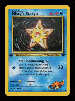 Misty's Staryu 92/132 1st Edition Common Gym Challenge Pokemon Cards - Image 1