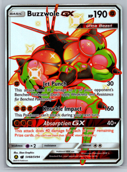 Buzzwole GX - SV68/SV94 - Pokemon Hidden Fates Sun & Moon Shiny Rare Card NM 002 - Image 1