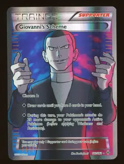 2015 Pokemon TCG Giovanni's Scheme Full Art Holo Trainer Supporter 162/162 - Image 1