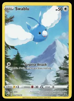 Swablu GG27/GG70 Holo Crown Zenith Galarian Gallery Pokemon Card - Image 1