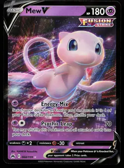 Mew V 060/159 Holo Crown Zenith Pokemon Card - Image 1