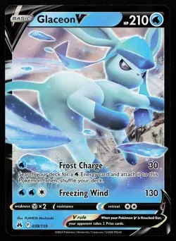 Glaceon V 038/159 Holo Crown Zenith Pokemon Card - Image 1