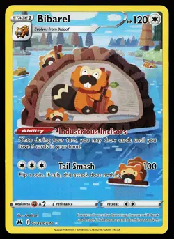 Bibarel GG25/GG70 Holo Crown Zenith Galarian Gallery Pokemon Card - Image 1