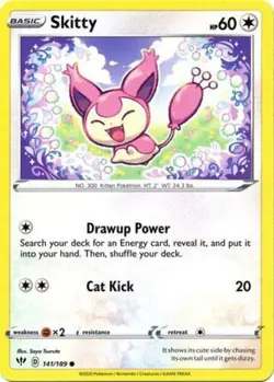 Pokemon TCG Skitty Sword & Shield: Darkness Ablaze 141/189 Common NM/M - Image 1