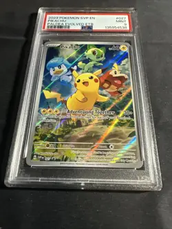 2023 POKEMON SVP EN-SV PALDEA EVOLVED ETB PROMO #027 PIKACHU PSA 9 - Image 2