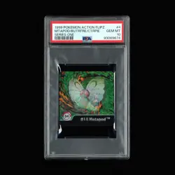 1999 Pokemon Action Flipz #4 Butterfree Metapod Caterpie PSA 10 Gem Mint (POP 9) - Image 1