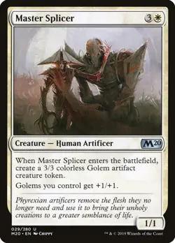 Master Splicer 29 M20 MTG White Human Artificer Golem 2019 Uncommon Chippy 2019 - Image 1