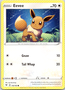 Pokemon Eevee 130/185 Vivid Voltage Common Normal LP TCG - Image 1