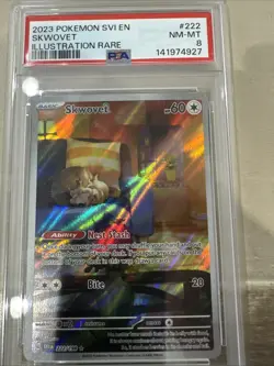 POKEMON 2023 SKWOVET 222/198 Illustration Rare Scarlet & Violet PSA 8 - Image 1