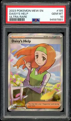 2023 POKEMON MEW EN 151 ULTRA RARE #195 DAISY'S HELP PSA 10 - Image 1