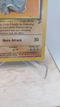 Vintage Pokemon TCG WOTC #90/130 Rhyhorn Common English Base Set 2 Card - LP - Image 3