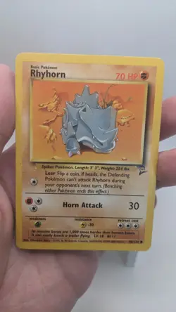 Vintage Pokemon TCG WOTC #90/130 Rhyhorn Common English Base Set 2 Card - LP - Image 4