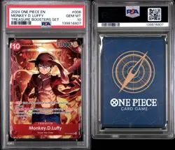 One Piece Monkey D. Luffy ST10-006 Treasure Booster Set Promo PSA 10 - Image 1