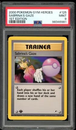 2000 Pokemon Gym Heroes 1st Edition #125 Sabrina's Gaze PSA 9 Mint - Image 1