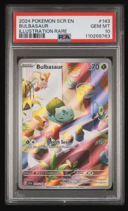 Pokemon Bulbasaur 143/142 Sv07 Stellar Crown 143 Illustration Rare GEM MT PSA 10 - Image 1