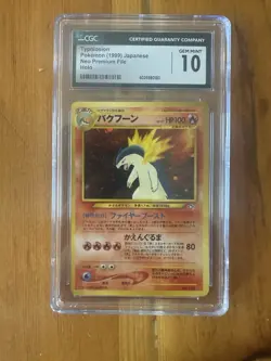 Typhlosion Pokemon Neo Premium File Japanese Holo No. 157 CGC 10 Gem Mint 1999 - Image 1