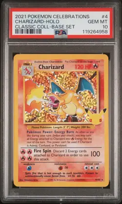 2021 POKEMON CELEBRATIONS CLASSIC COLL #4 CHARIZARD-HOLO PSA 10 - Image 1