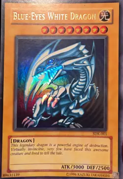 Yugioh Blue Eyes White Dragon SDK-001 Faded Misprint - Image 1