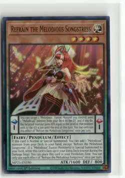 Yugioh Refrain the Melodious Songstress MP25-EN180 Ultra Rare NM 1st Ed - Image 1
