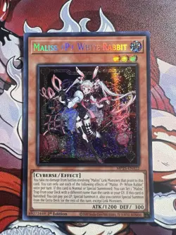 Yugioh Maliss P White Rabbit MP25-EN122 Prismatic Secret Rare 1st Edition NM - Image 1