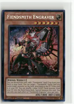 Yugioh Fiendsmith Engraver MP25-EN081 Prismatic Secret Rare NM 1st Ed - Image 1