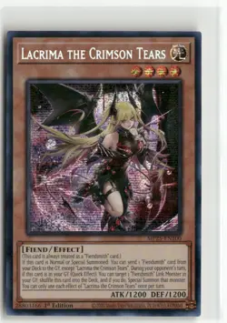 Yugioh Lacrima the Crimson Tears MP25-EN100 Prismatic Secret Rare NM 1st Ed - Image 1