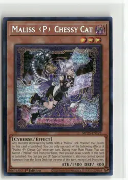 Yugioh Maliss P Chessy Cat MP25-EN123 Prismatic Secret Rare NM 1st Ed - Image 1