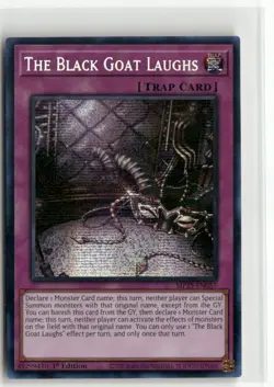 Yugioh The Black Goat Laughs MP25-EN057 Prismatic Secret Rare NM 1st Ed - Image 1