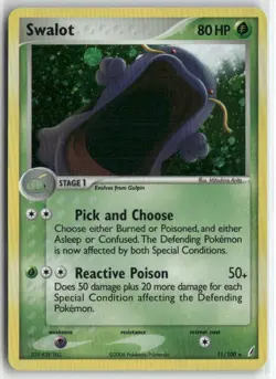 Swalot 11/100 EX Crystal Guardians Holo Rare Pokemon English Card (LP) - Image 1