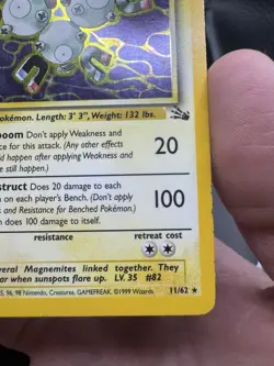 1999 Fossil Set Magneton Holo 11/62 Rare WOTC Pokemon Card TCG Original - Image 5