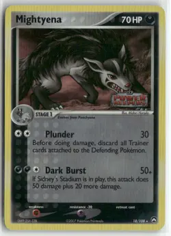 Mightyena 18/108 EX Power Keepers Reverse Holo Pokemon English Card (MP) - Image 1