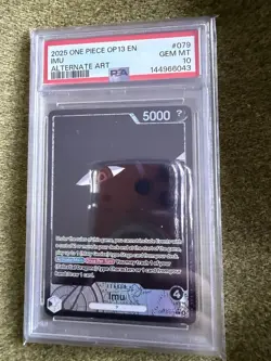 Imu PSA 10 English One Piece OP13-079 2025 Alternate Art Carrying on his Will - Image 1