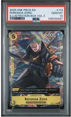 Roronoa Zoro (Illustration Box Vol.3) OP07-113 One Piece UC PSA 10 - Image 1
