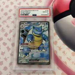 PSA 10 Blastoise ex Full Art Ultra Rare 184/165 Pokemon 151 English 2023 Card - Image 1