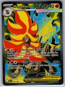 Mega Pyroar ex 099/086 ME04: Chaos Rising - Pokemon Card - NM - Image 1
