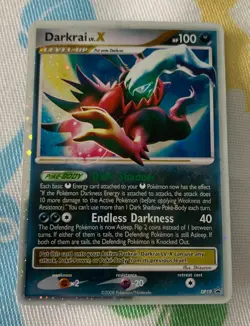 AUTHENTIC 2008 Pokemon Card Darkrai LV.X (Diamond & Pearl Black Star Promo 19) - Image 1