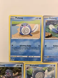 Pokemon Card Lot Of 10 Various Poliwag Poliwhirl Poliwrath Reverse Holo Rare - Image 2