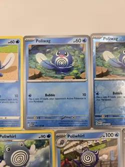 Pokemon Card Lot Of 10 Various Poliwag Poliwhirl Poliwrath Reverse Holo Rare - Image 3