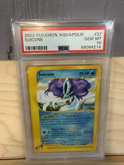PSA 10 Gem Mint Pokemon Suicune Aquapolis Rare Non Holo #37 - Image 2