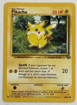 Pikachu 60/64 Jungle Set Unlimited 1999 Pokemon Card Common LP Vintage - Image 1