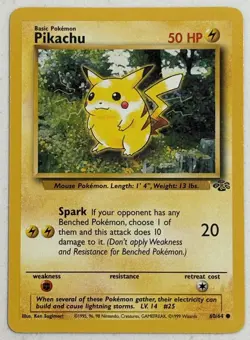 Pikachu 60/64 Jungle Set Unlimited 1999 Pokemon Card Common LP Vintage - Image 2