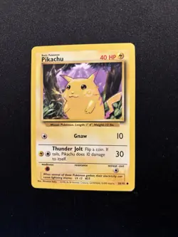 1999 Pokemon Pikachu 58/102 Base Set WOTC Common Yellow Cheeks Vintage LP - Image 1