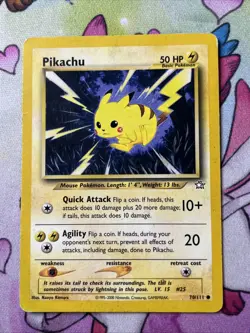 Pikachu 70/111 Neo Genesis Unlimited Common Pokemon 2000 HP/DMG - Image 1