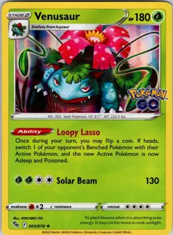Venusaur 003/078 Pokemon GO Pokemon NM Holo - Image 1