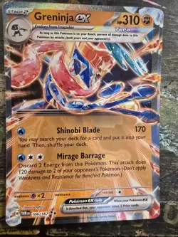 Pokemon TCG Greninja ex Twilight Masquerade Double Rare 106/167 - Image 1