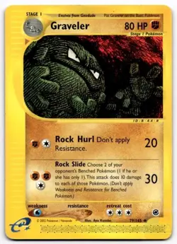 Graveler 79/165 Uncommon Expedition Base Set Pokemon Heavily Played - Image 1