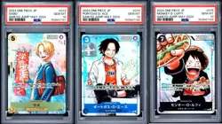 PSA 10 SEQUENTIAL Sabo Ace Luffy Saikyo Jump 2024 Set Promo Japanese ONE PIECE - Image 1